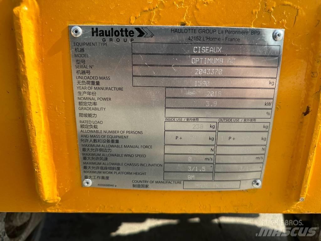 Haulotte OPTIMUM 8 Ανυψωτήρες ψαλιδωτής άρθρωσης