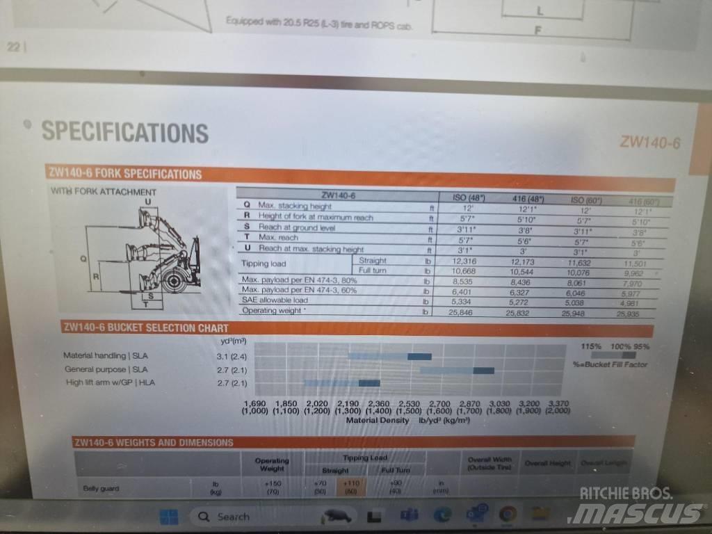 Hitachi ZW 150-6 Φορτωτές με λάστιχα (Τροχοφόροι)