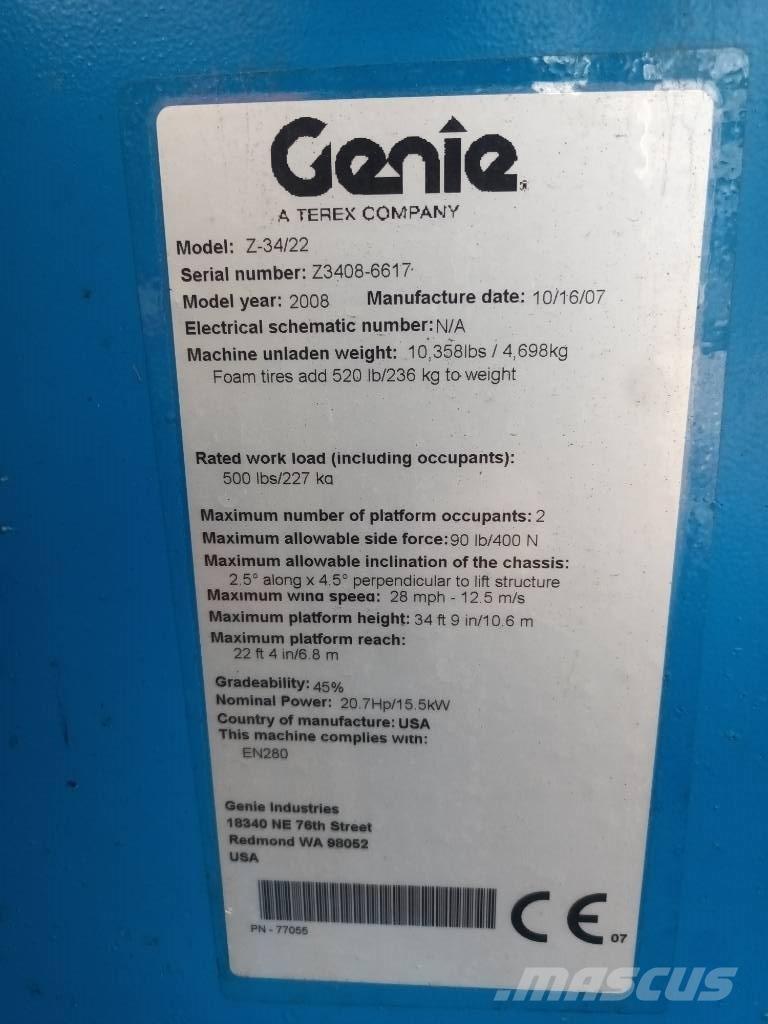 Genie Z 34/22 Ανυψωτήρες με αρθρωτό βραχίονα