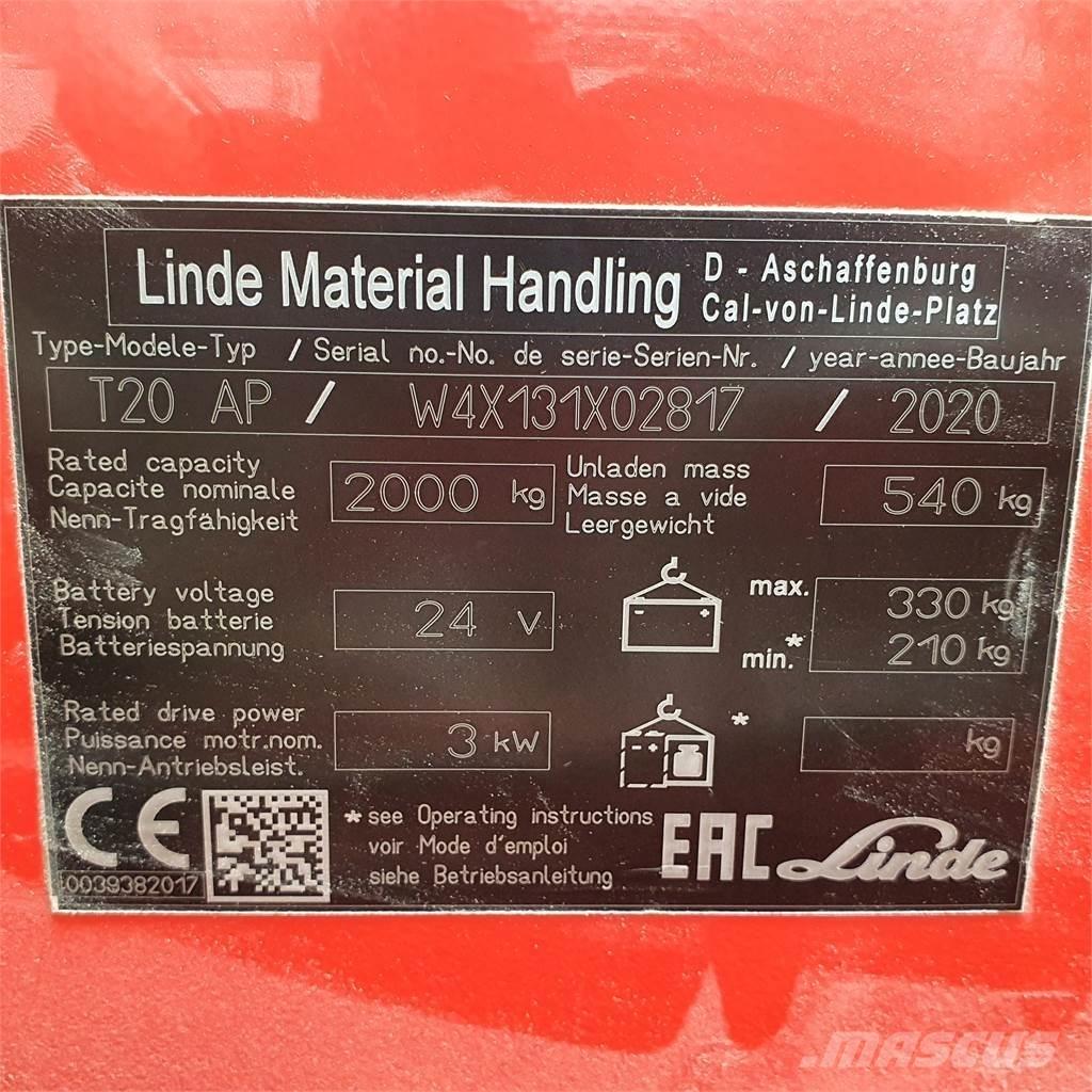 Linde T20AP kurz Χειροκίνητο περονοφόρο ανυψωτικό