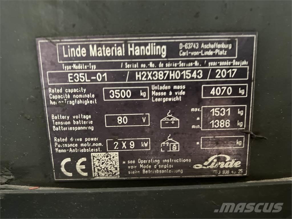 Linde E35L-01 Ηλεκτρικά περονοφόρα ανυψωτικά κλαρκ
