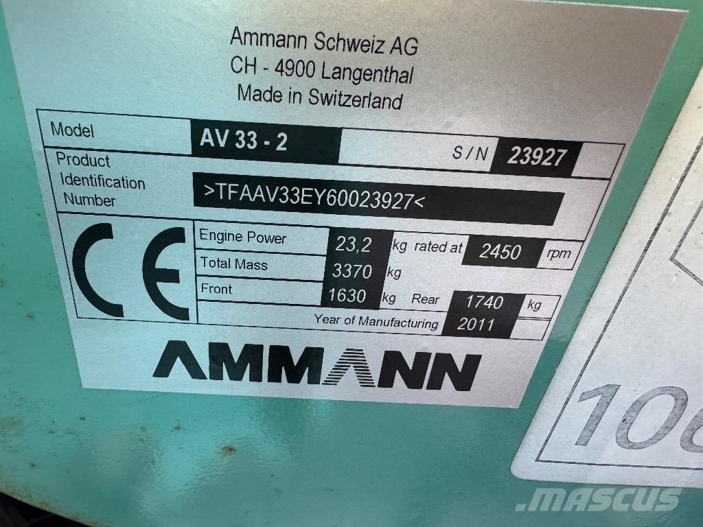 Ammann AV 33-2 Οδοστρωτήρες διπλού κυλίνδρου