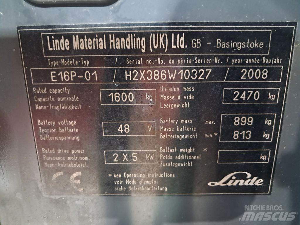 Linde E16P-01 Ηλεκτρικά περονοφόρα ανυψωτικά κλαρκ