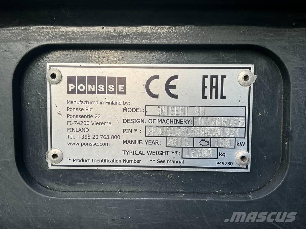 Ponsse Wisent 8W Μεταφορείς ξυλείας