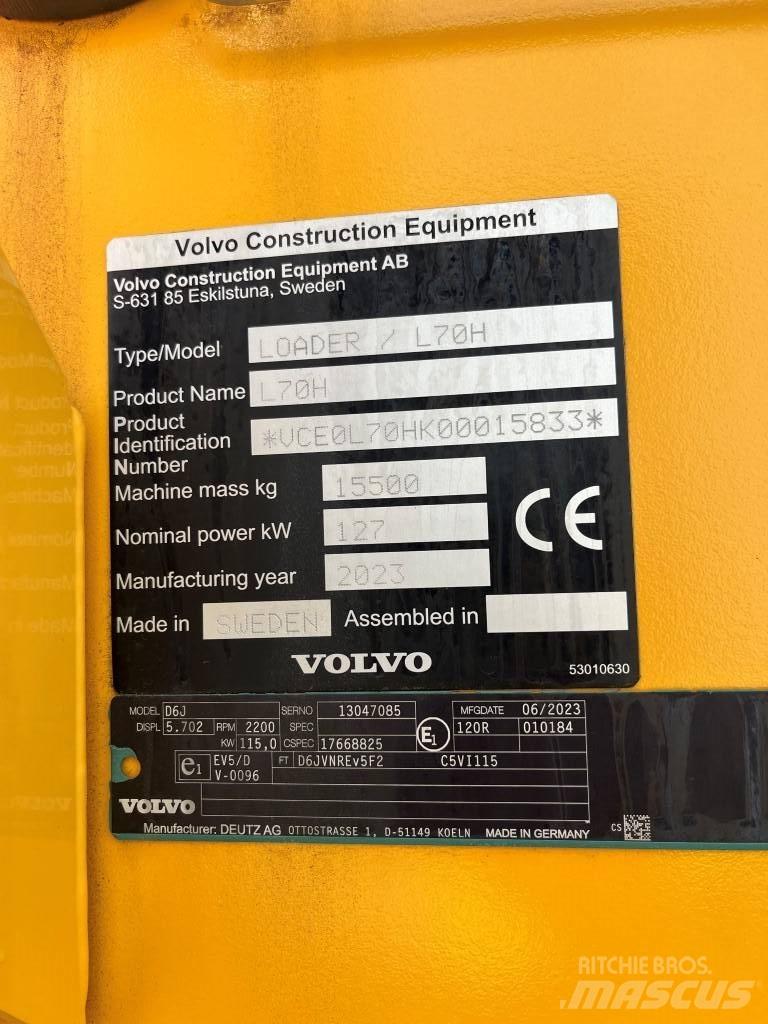 Volvo L70H Φορτωτές με λάστιχα (Τροχοφόροι)