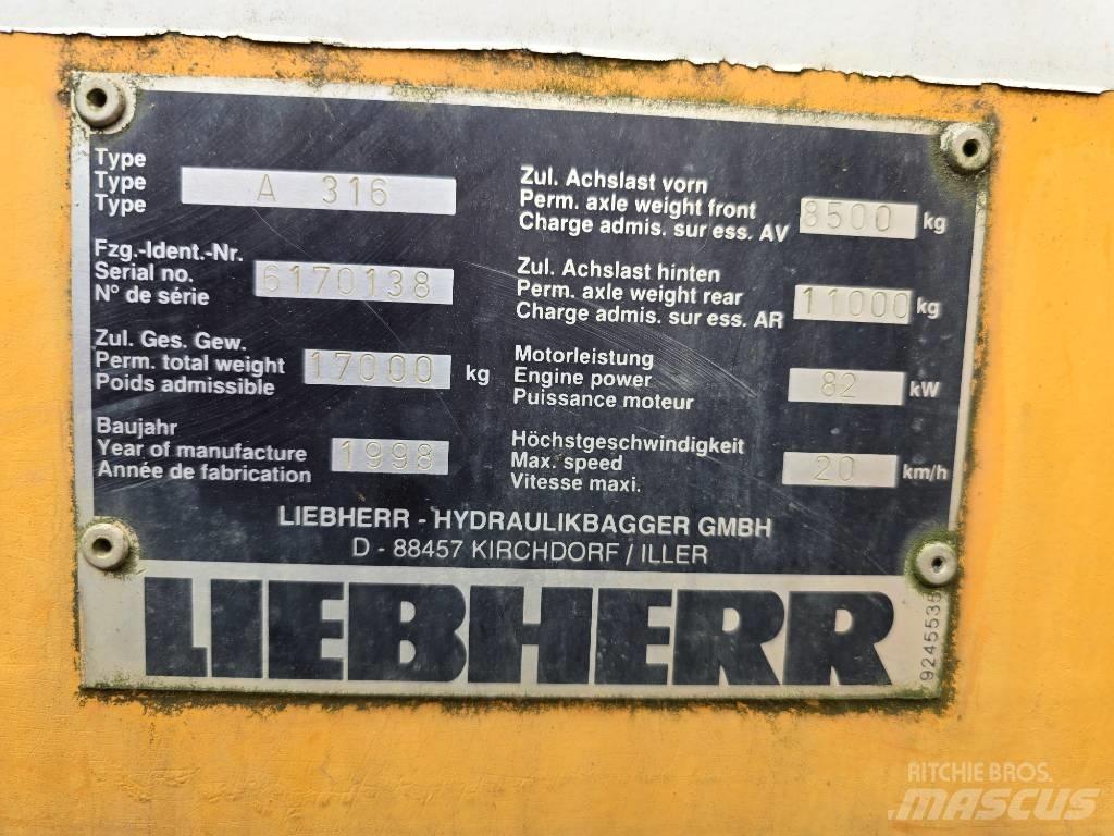 Liebherr A 316 Εκσκαφείς με τροχούς - λάστιχα