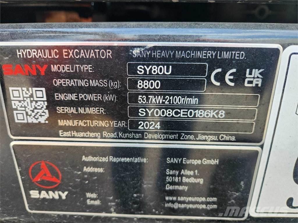 Sany SY80U Μίνι εκσκαφείς 7t - 12t