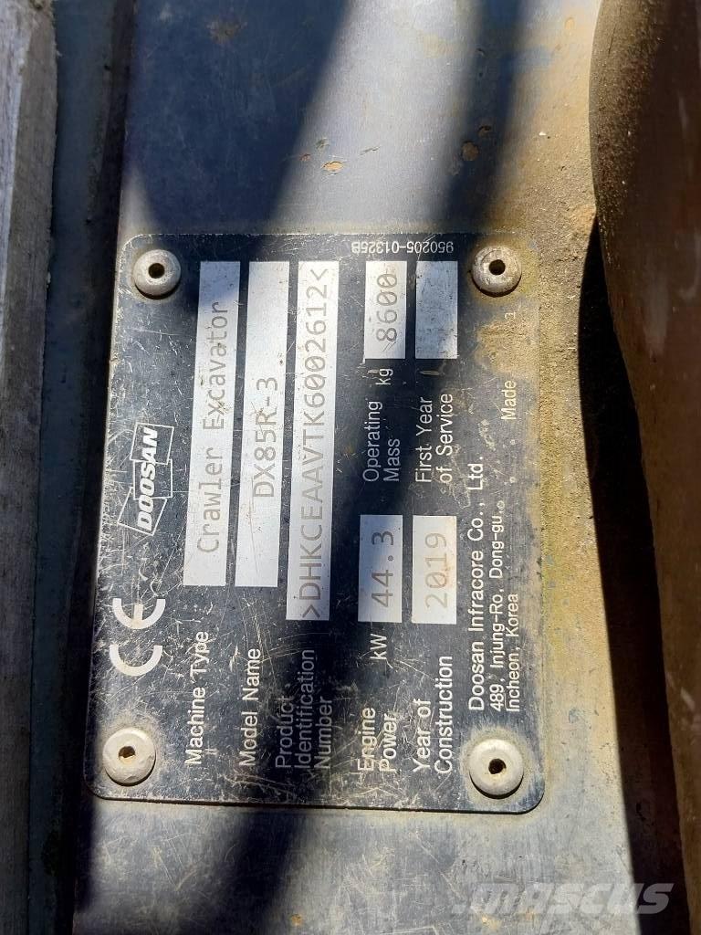 Doosan DX 85 R-3 Μίνι εκσκαφείς 7t - 12t