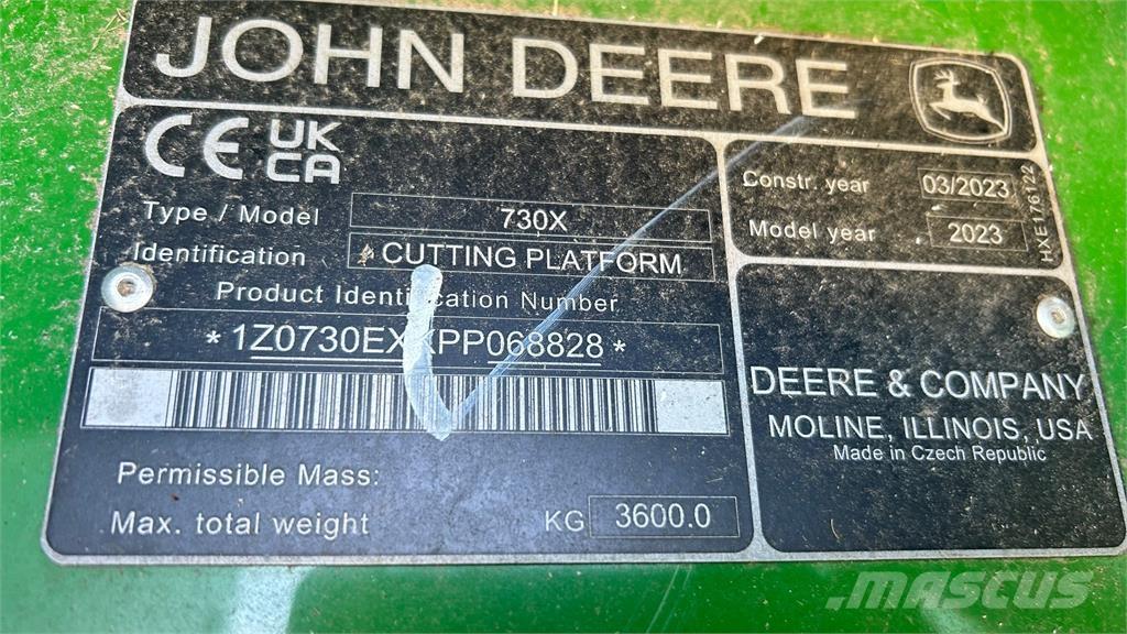 John Deere 730X Θεριζοαλωνιστικές μηχανές
