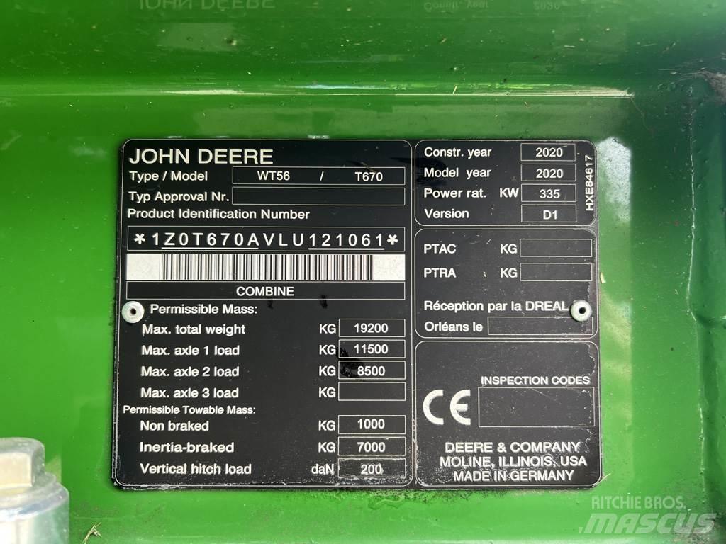 John Deere T670I Θεριζοαλωνιστικές μηχανές
