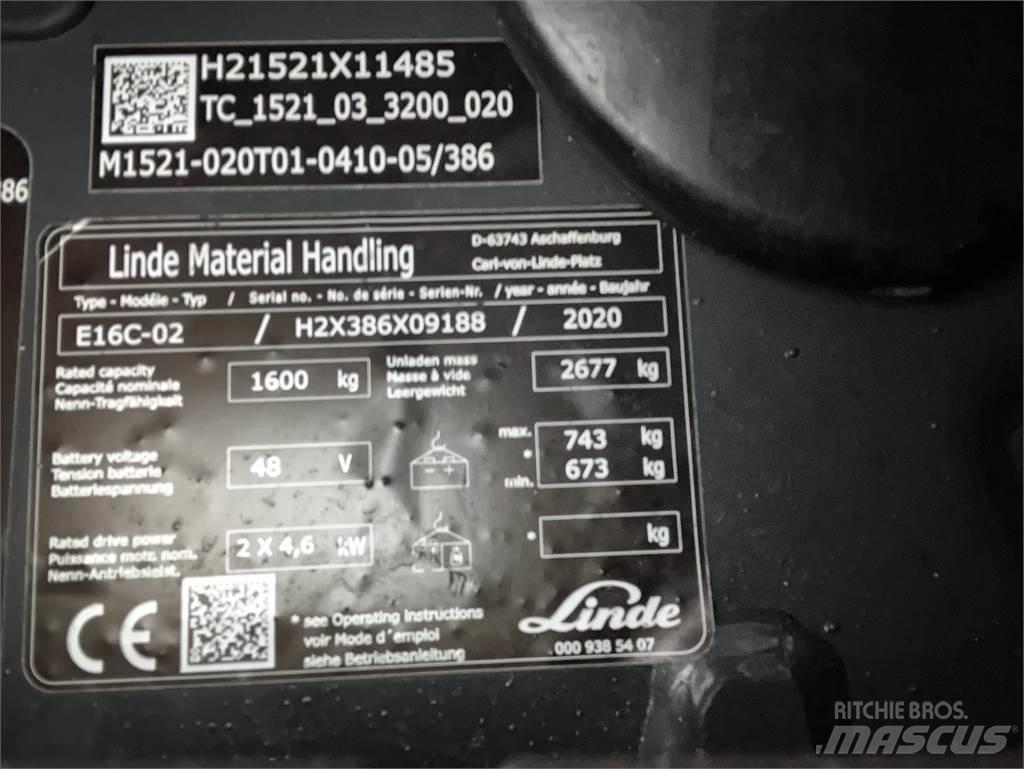 Linde E16C Ηλεκτρικά περονοφόρα ανυψωτικά κλαρκ
