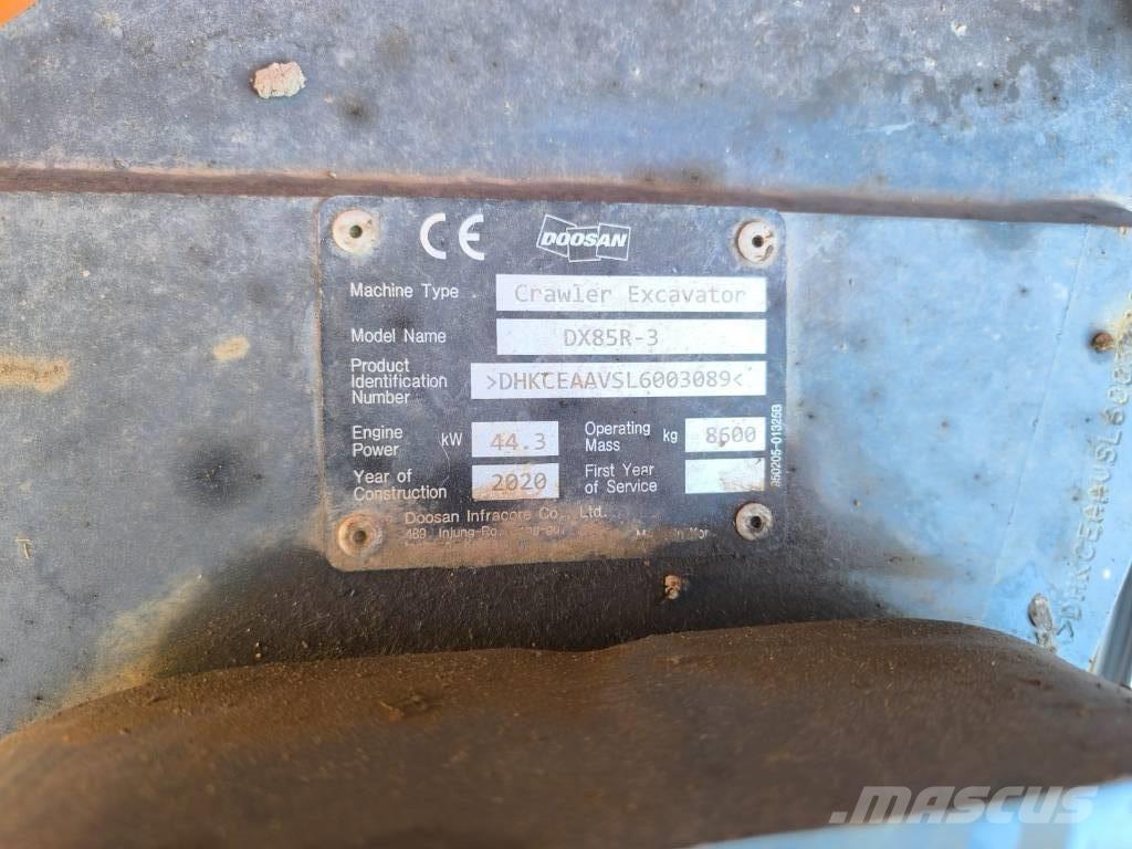 Doosan DX 85 R-3 Μίνι εκσκαφείς 7t - 12t