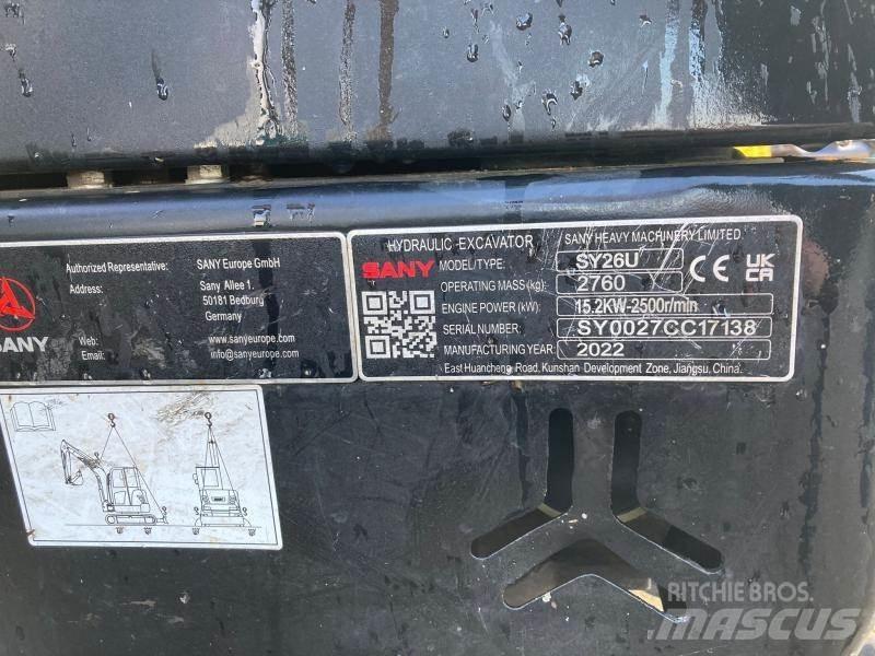 Sany SY26U Εκσκαφάκι (διαβολάκι) < 7t