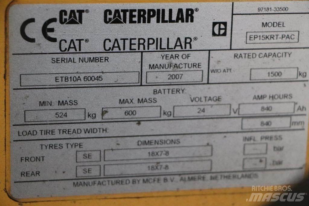 CAT EP15KRT-PAC Ηλεκτρικά περονοφόρα ανυψωτικά κλαρκ