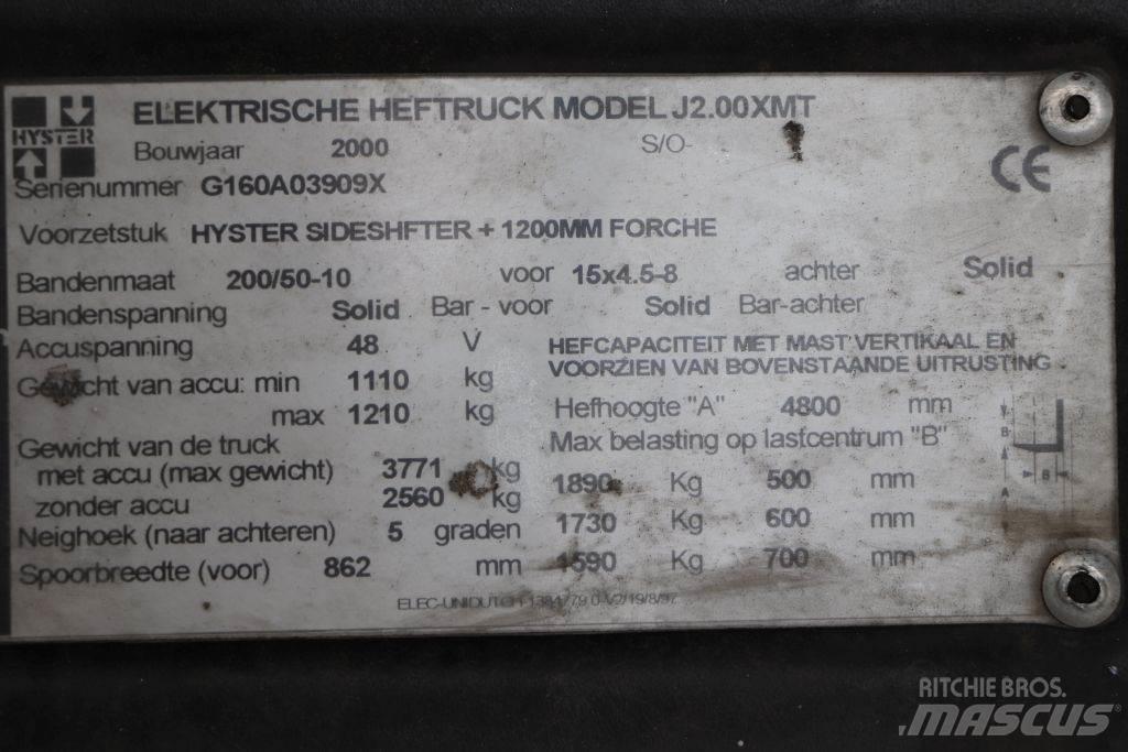 Hyster J2.00XMT Ηλεκτρικά περονοφόρα ανυψωτικά κλαρκ