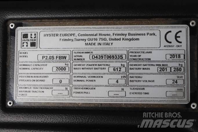 Hyster P2.0S Χειροκίνητο περονοφόρο ανυψωτικό