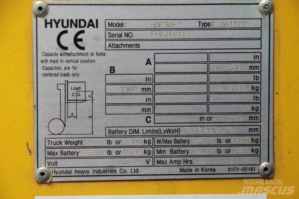 Hyundai HBF30-7 Ηλεκτρικά περονοφόρα ανυψωτικά κλαρκ