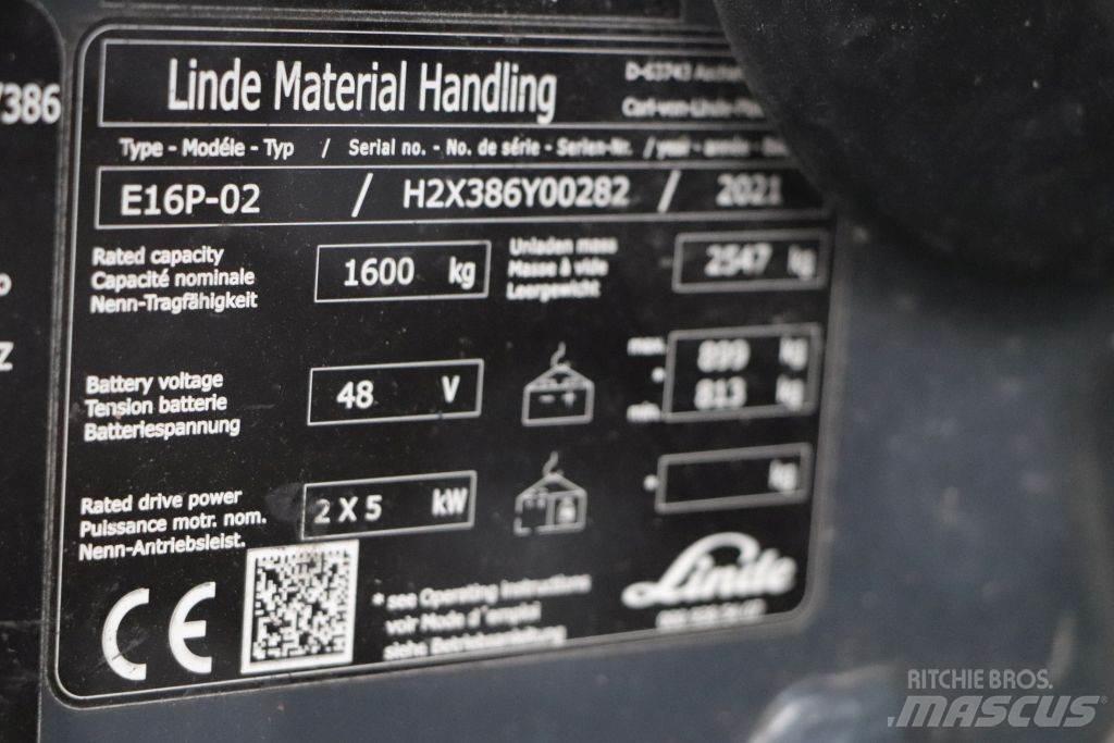 Linde E16P-02 Ηλεκτρικά περονοφόρα ανυψωτικά κλαρκ