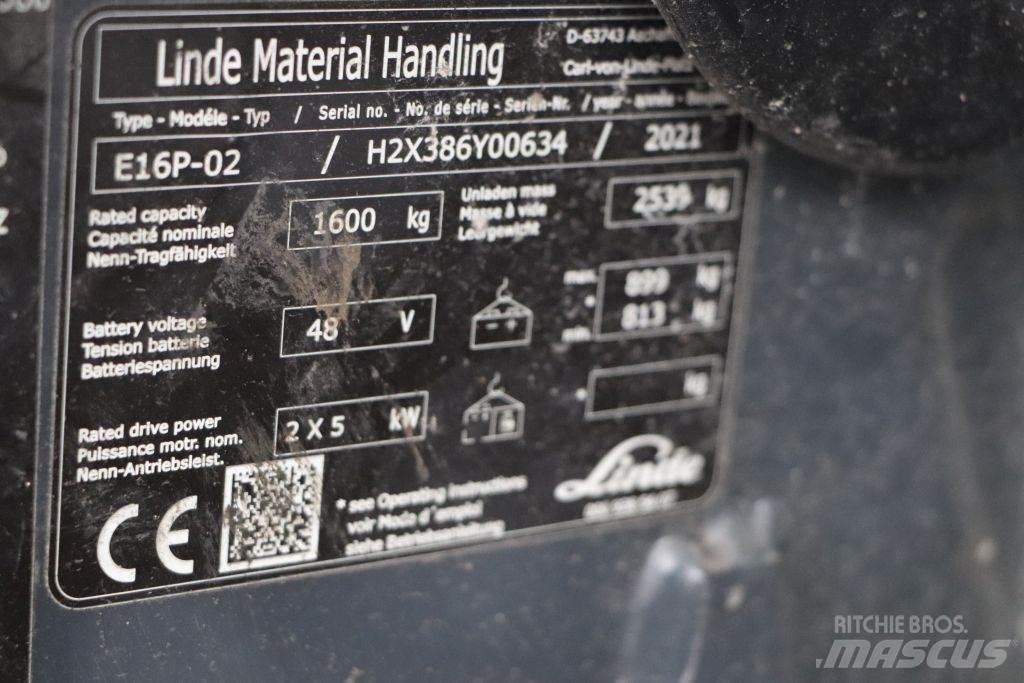 Linde E16P-02 Ηλεκτρικά περονοφόρα ανυψωτικά κλαρκ