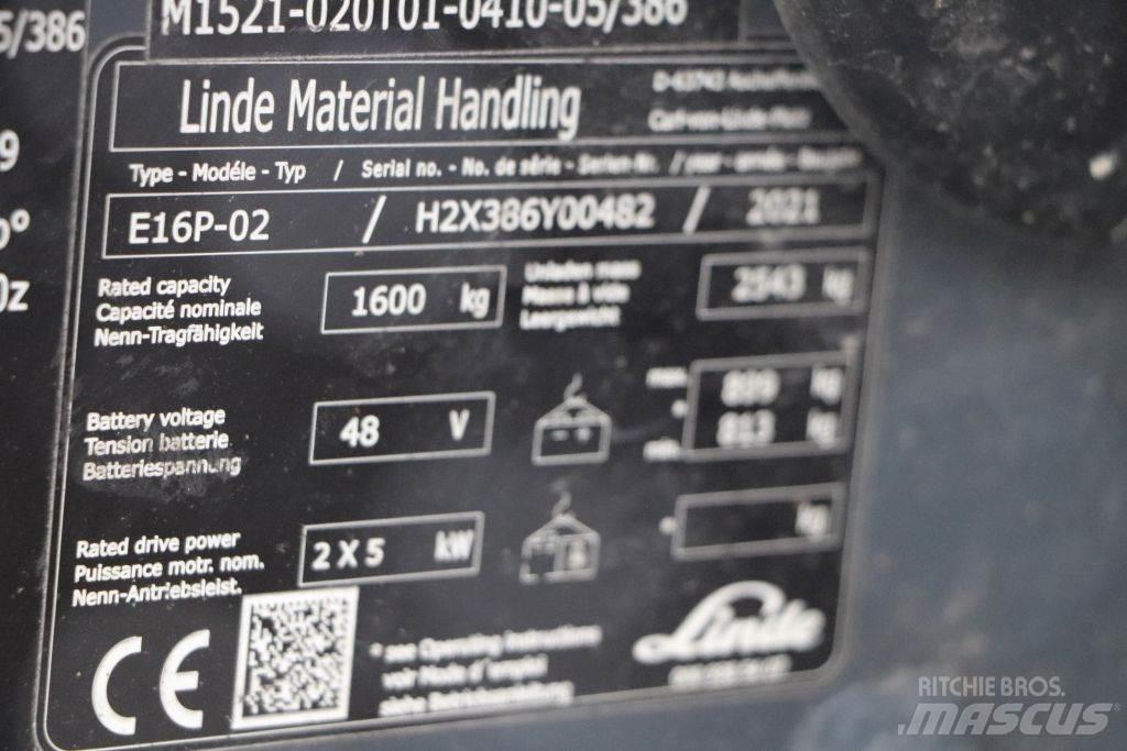 Linde E16P-02 Ηλεκτρικά περονοφόρα ανυψωτικά κλαρκ
