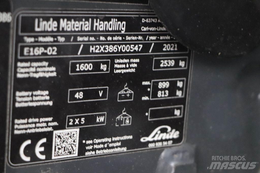 Linde E16P-02 Ηλεκτρικά περονοφόρα ανυψωτικά κλαρκ