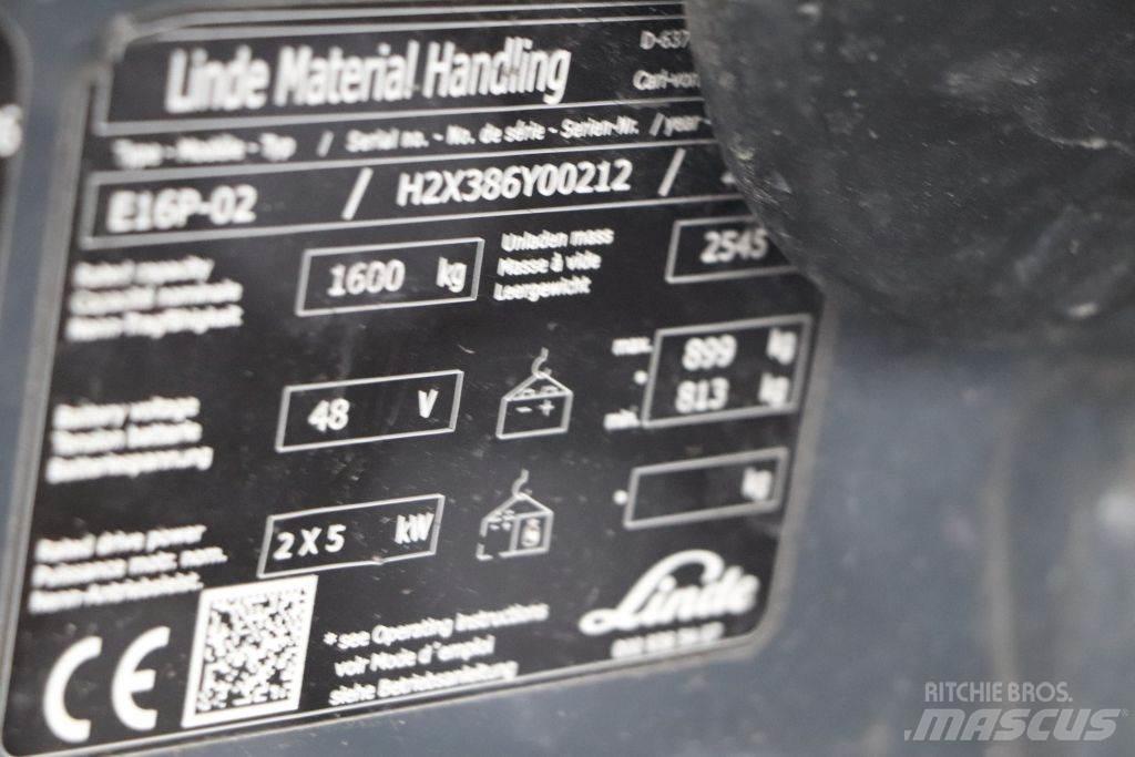 Linde E16P-02 Ηλεκτρικά περονοφόρα ανυψωτικά κλαρκ