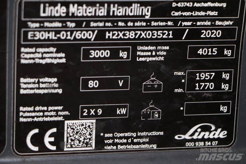 Linde E30HL-01/600 Ηλεκτρικά περονοφόρα ανυψωτικά κλαρκ