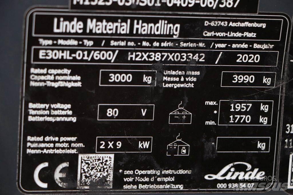 Linde E30HL-01/600 Ηλεκτρικά περονοφόρα ανυψωτικά κλαρκ