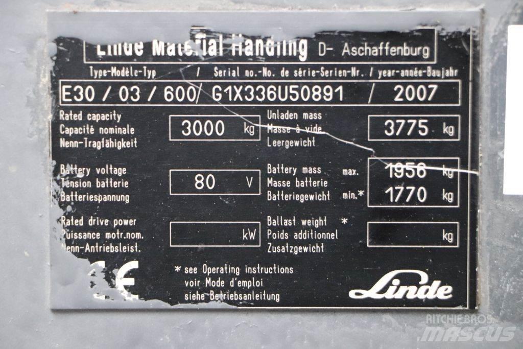 Linde E30S-03/600 Ηλεκτρικά περονοφόρα ανυψωτικά κλαρκ