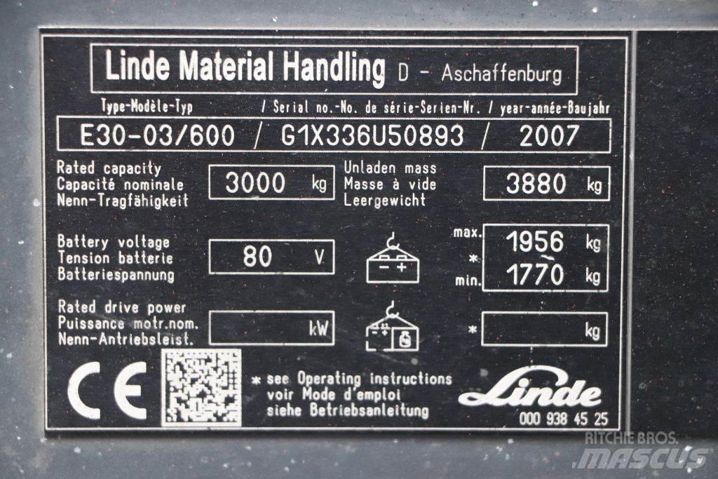 Linde E30S-03/600 Ηλεκτρικά περονοφόρα ανυψωτικά κλαρκ