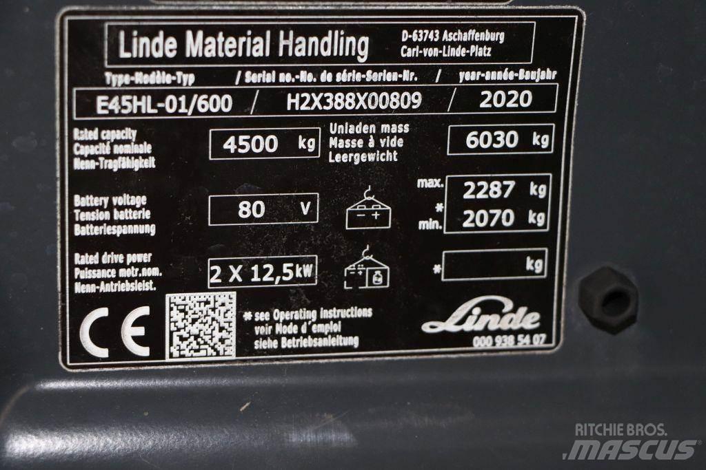 Linde E45HL-01/600 Ηλεκτρικά περονοφόρα ανυψωτικά κλαρκ