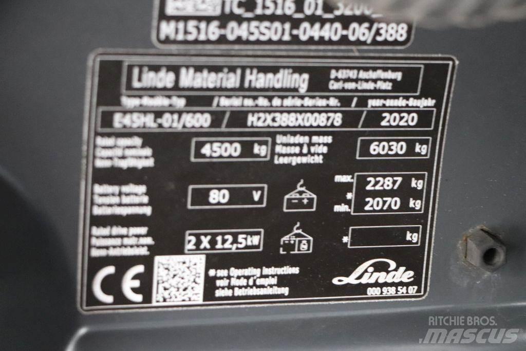 Linde E45HL-01/600 Ηλεκτρικά περονοφόρα ανυψωτικά κλαρκ