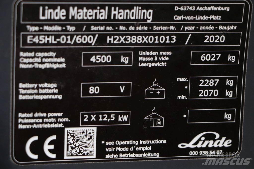 Linde E45HL-01/600 Ηλεκτρικά περονοφόρα ανυψωτικά κλαρκ