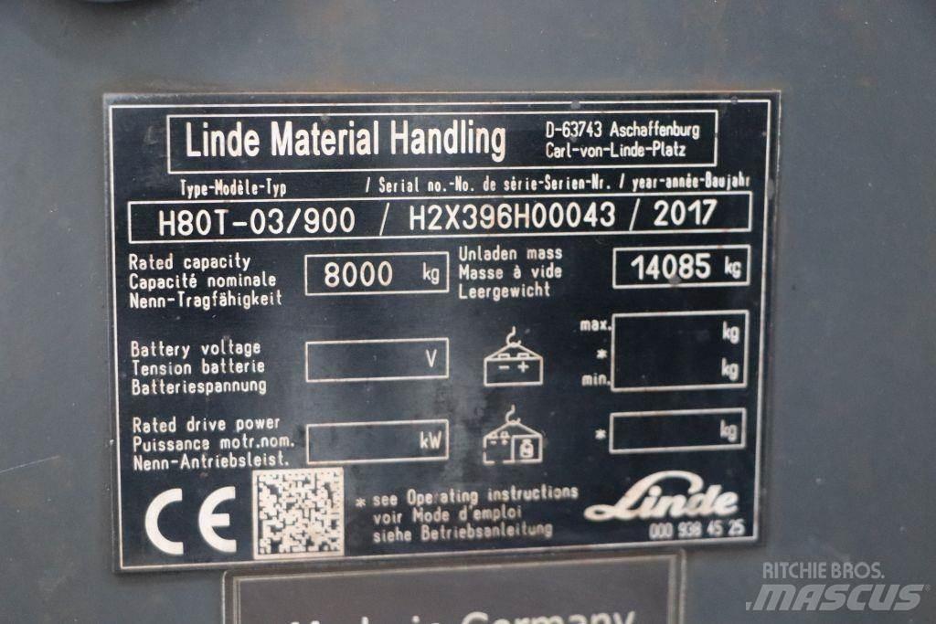 Linde H80T-03/900 Περονοφόρα ανυψωτικά κλαρκ με φυσικό αέριο LPG