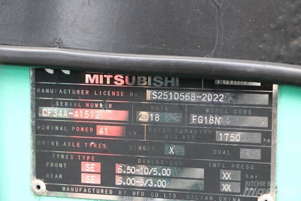 Mitsubishi FG18NT Περονοφόρα ανυψωτικά κλαρκ με φυσικό αέριο LPG