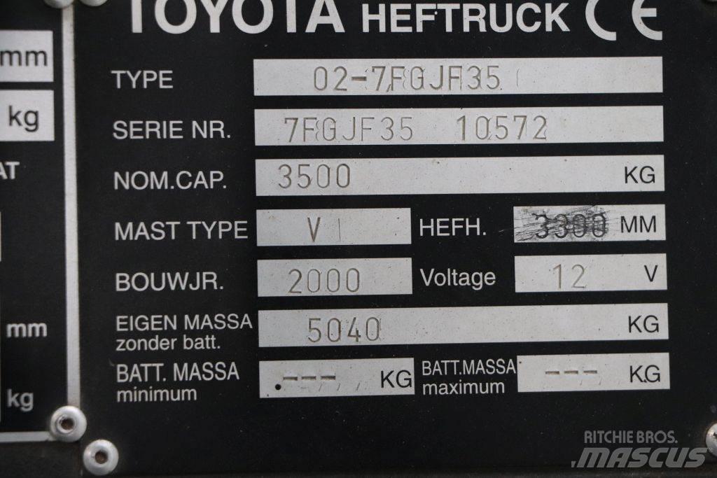 Toyota 02-7FGJF35 Περονοφόρα ανυψωτικά κλαρκ με φυσικό αέριο LPG