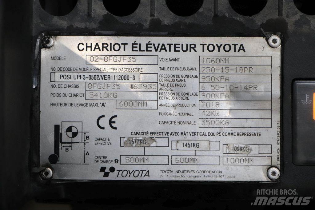 Toyota 02-8FGJF35 Περονοφόρα ανυψωτικά κλαρκ με φυσικό αέριο LPG