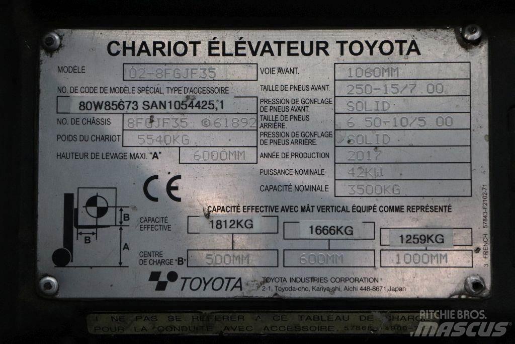 Toyota 02-8FGJF35 Περονοφόρα ανυψωτικά κλαρκ με φυσικό αέριο LPG