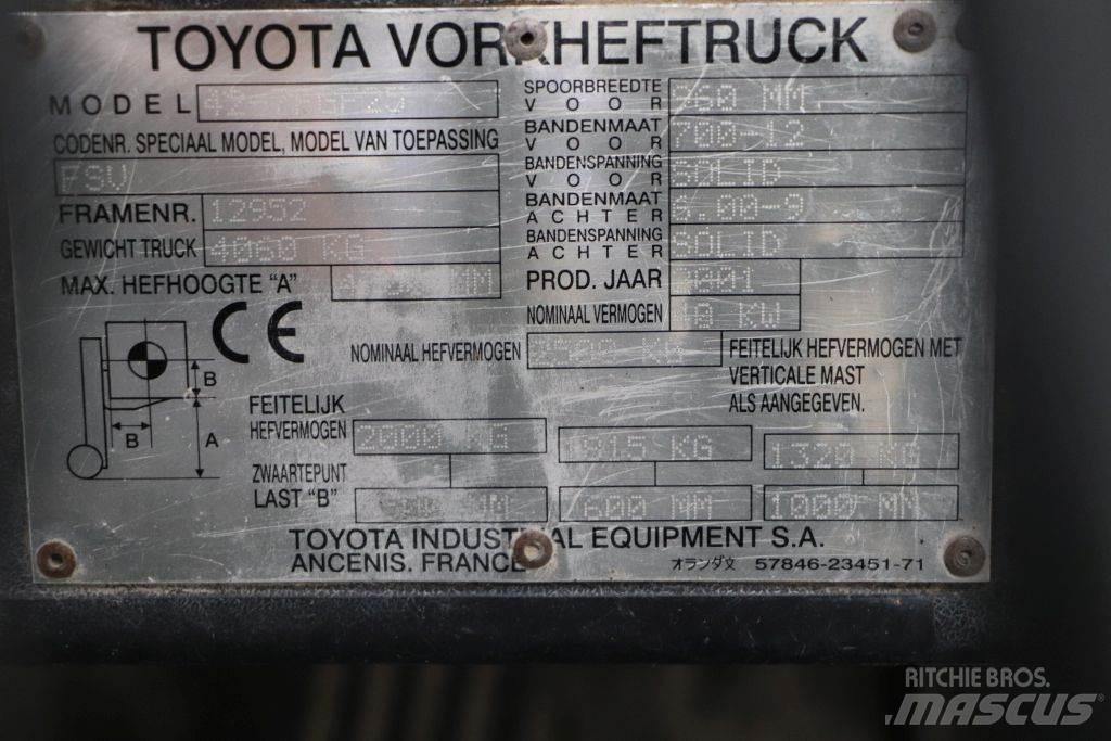 Toyota 42-7FGF25 Περονοφόρα ανυψωτικά κλαρκ με φυσικό αέριο LPG