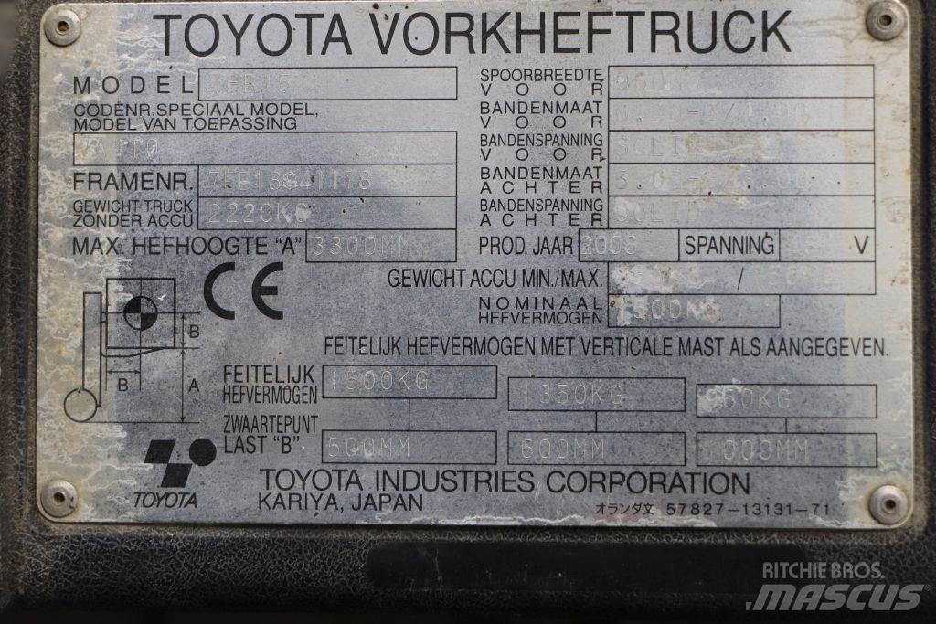 Toyota 7FB15 Ηλεκτρικά περονοφόρα ανυψωτικά κλαρκ