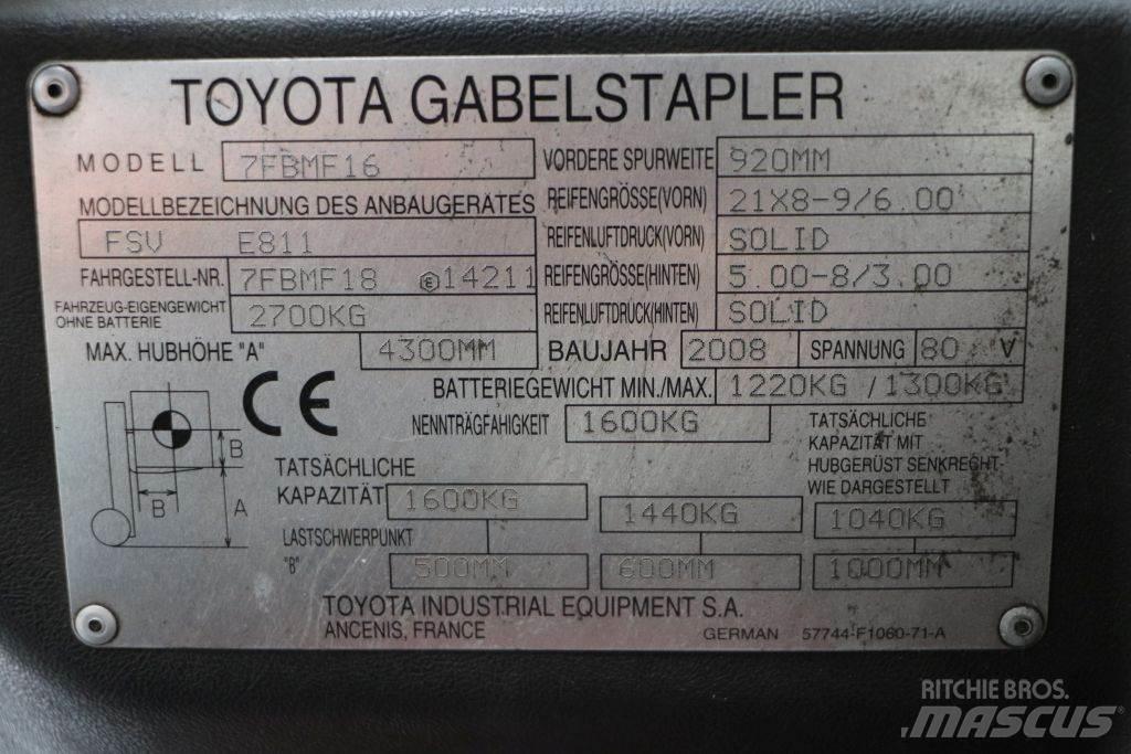 Toyota 7FBMF16 Ηλεκτρικά περονοφόρα ανυψωτικά κλαρκ