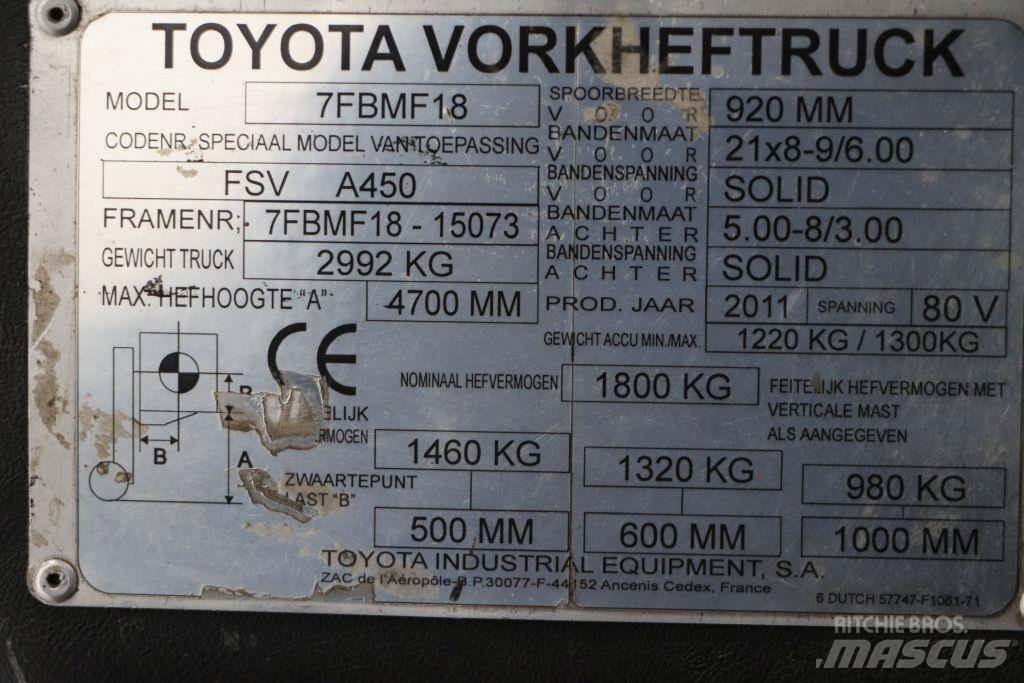 Toyota 7FBMF18 Ηλεκτρικά περονοφόρα ανυψωτικά κλαρκ