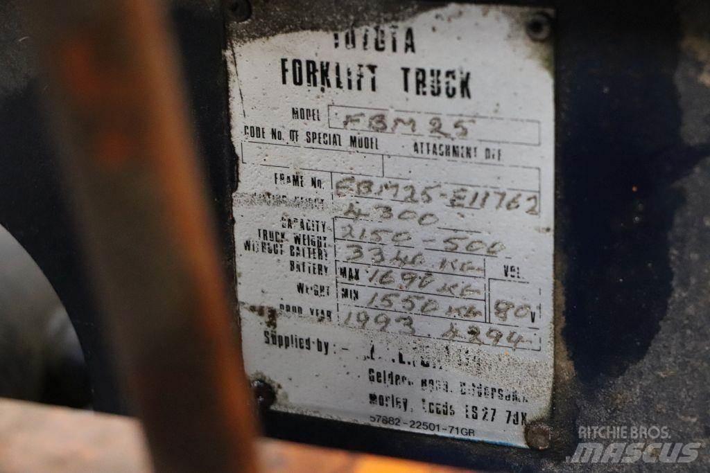 Toyota FBM25 Ηλεκτρικά περονοφόρα ανυψωτικά κλαρκ