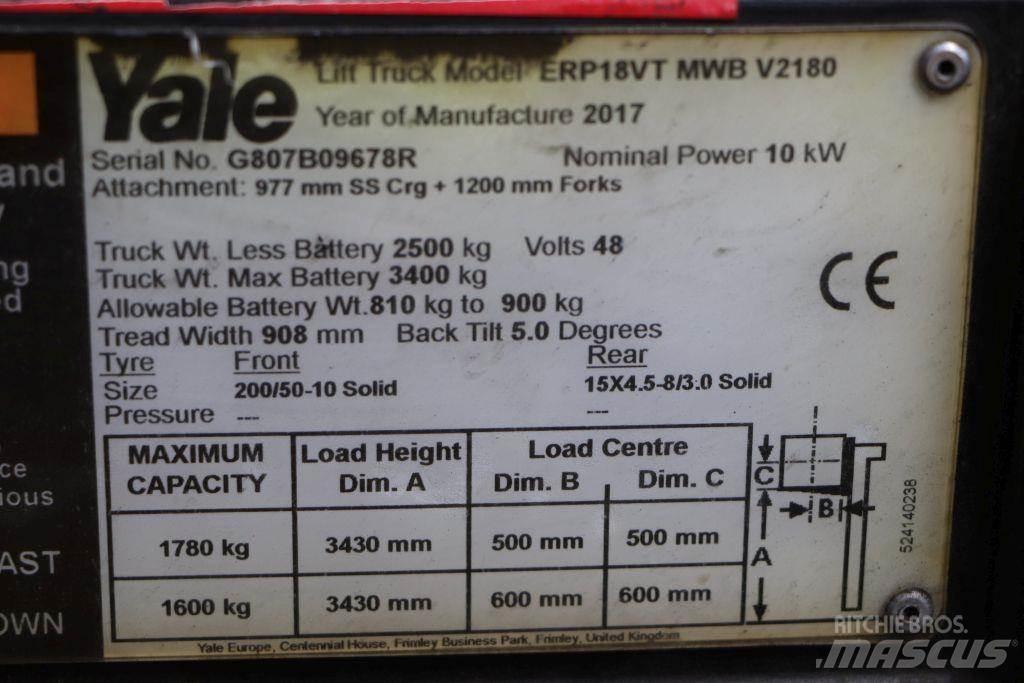 Yale ERP18VT Ηλεκτρικά περονοφόρα ανυψωτικά κλαρκ