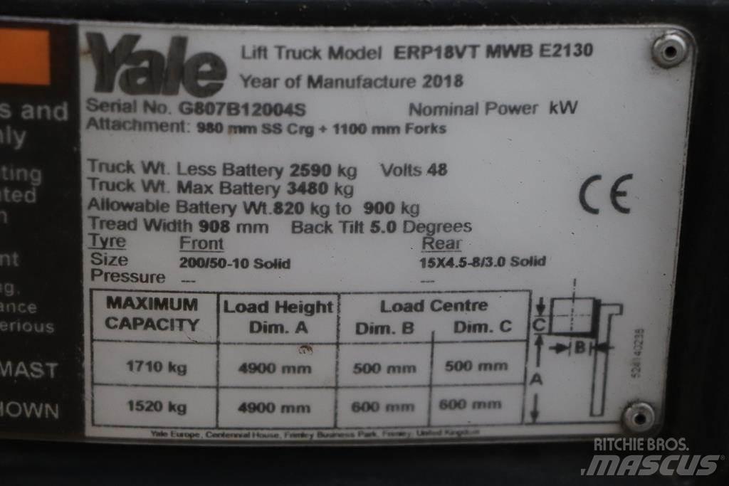 Yale ERP18VT Ηλεκτρικά περονοφόρα ανυψωτικά κλαρκ