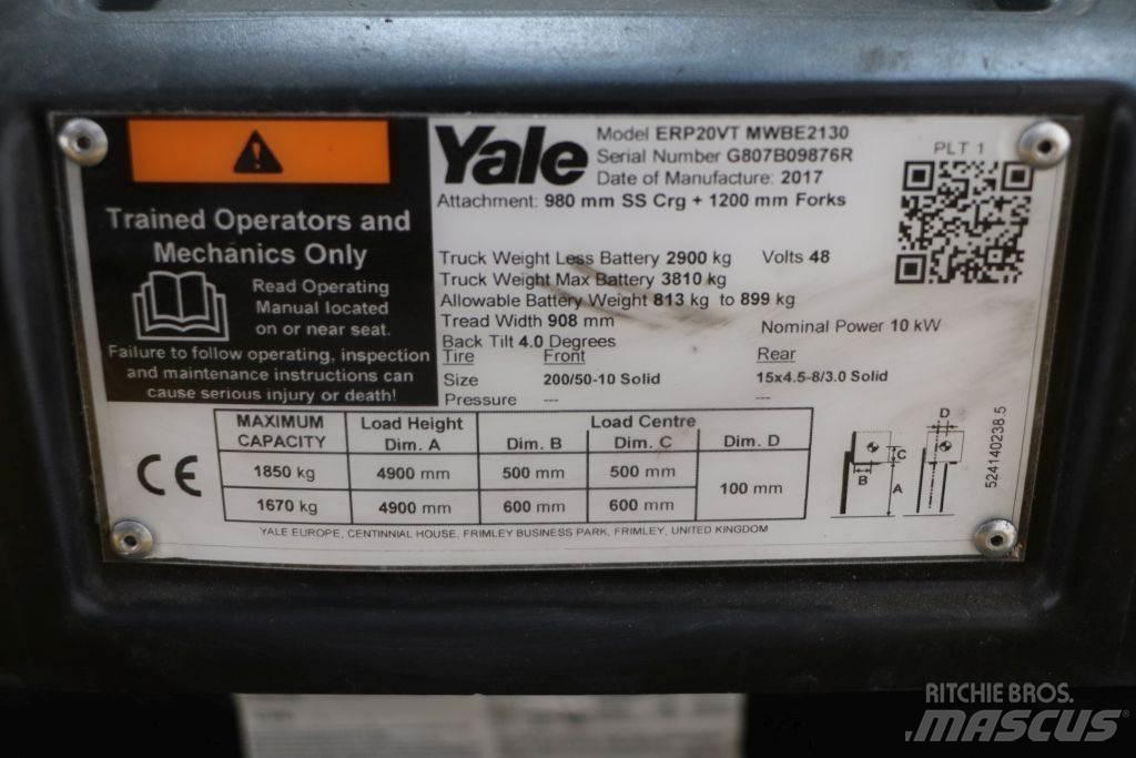 Yale ERP20VT Ηλεκτρικά περονοφόρα ανυψωτικά κλαρκ