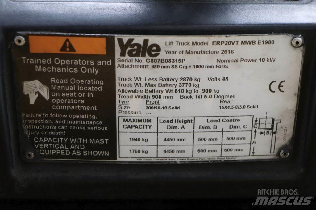 Yale ERP20VT Ηλεκτρικά περονοφόρα ανυψωτικά κλαρκ
