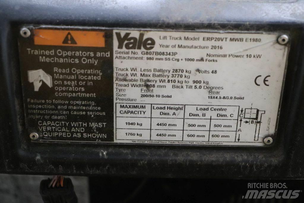 Yale ERP20VT Ηλεκτρικά περονοφόρα ανυψωτικά κλαρκ