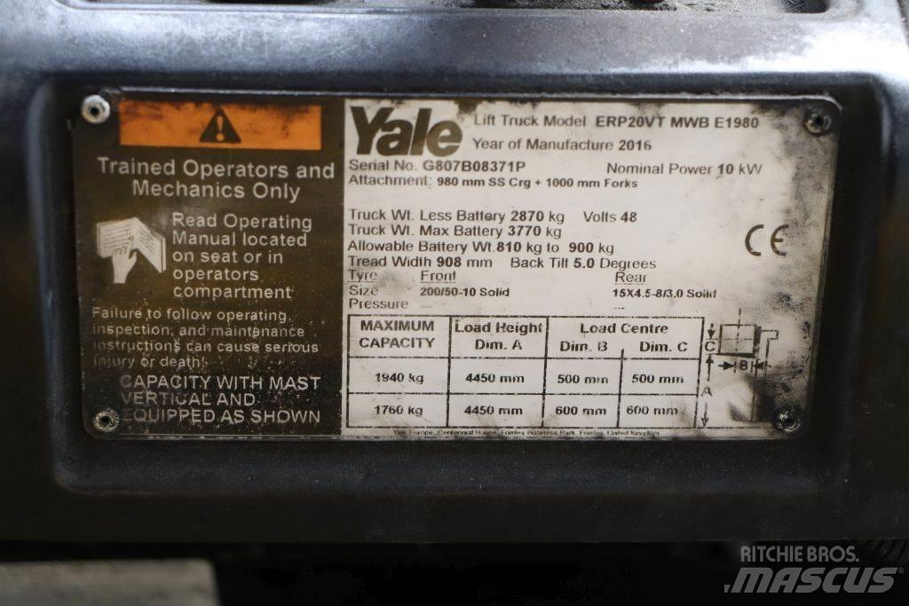 Yale ERP20VT Ηλεκτρικά περονοφόρα ανυψωτικά κλαρκ