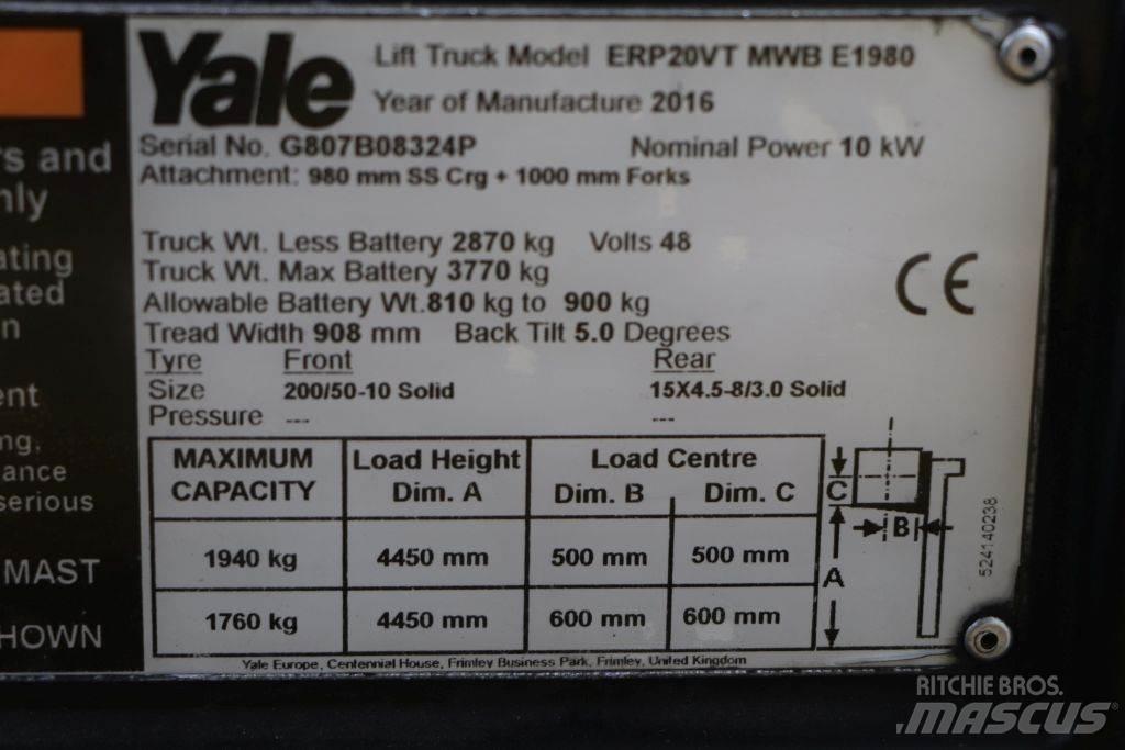 Yale ERP20VT Ηλεκτρικά περονοφόρα ανυψωτικά κλαρκ